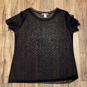 Victoria's Secret Sheer Black Polka Dot Shirt